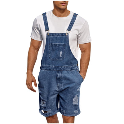 Shorts Vaquero Rotos con Tirantes para Hombre - Image 8