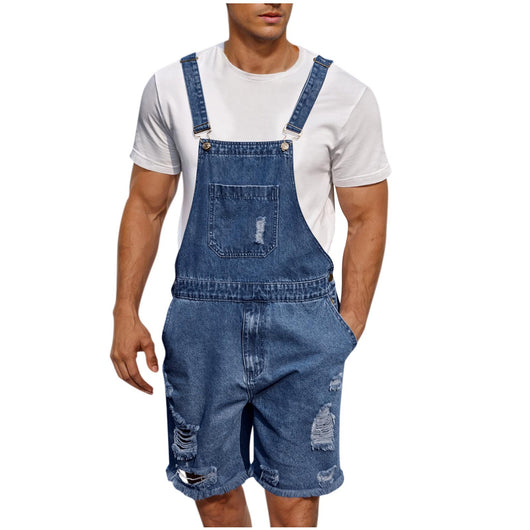 Shorts Vaquero Rotos con Tirantes para Hombre - Image 8
