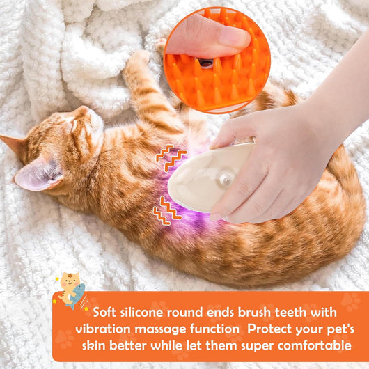Cepillo de Vapor 4 en 1 para Gatos - Masajeador y Removedor de Pelo con Detector de Hongos - Image 11