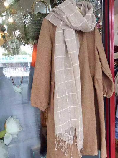 Bufanda Artística de Algodón y Lino para Mujer - Chal Largo Versátil Cuatro Estaciones - Image 26