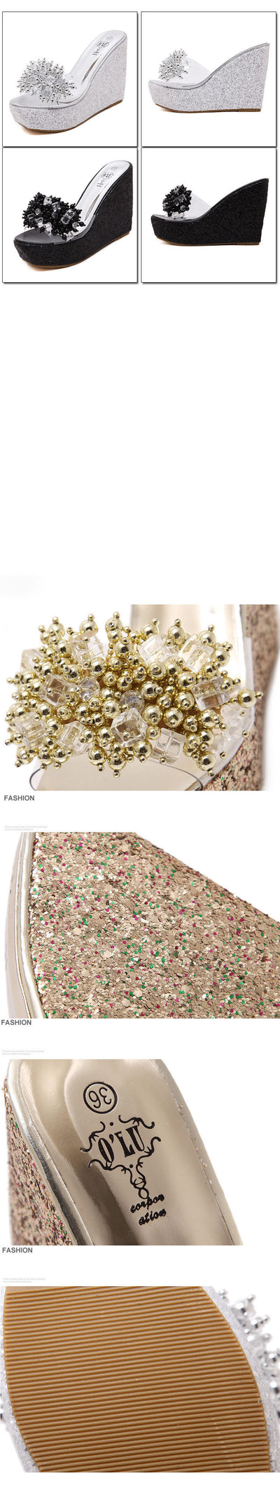 Sandalias de Tacón Alto con Cristales Brillantes y Suela Acolchada - Image 8