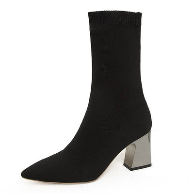 Botas de Tacón Alto Punta Fina Caña Media - Estilo Elegante para Mujer - Image 5
