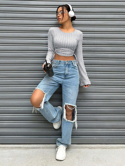 Playera Slim Fit Mujer Tendencia Otoño Invierno Street Style - Image 23