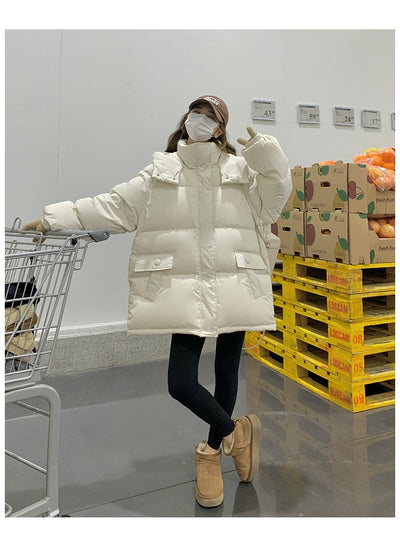 Chaqueta Corta de Plumón Blanco para Mujer - Abrigo Elegante de Invierno - Image 20