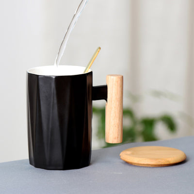 Taza de Cerámica Recta con Asa de Madera - Image 16