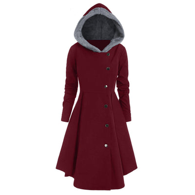 Abrigo Trinchera Navideño Bombshell Largo con Capucha para Mujer - Image 7