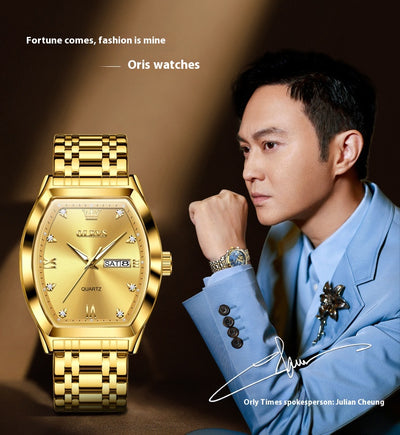 Reloj de Negocios Cuarzo Barril Auténtico para Hombre - Image 14