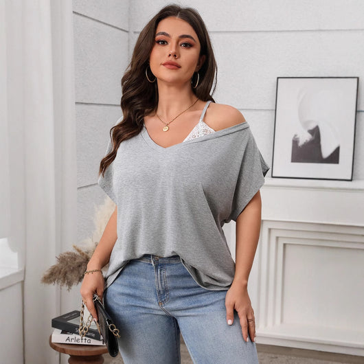 Blusa Holgada de Hombro Caído con Mangas Murciélago - Image 2
