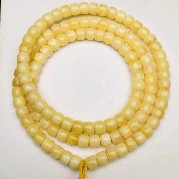 Cuentas de Buda de Cera de Abeja Natural Corte Recto - Accesorios Artesanales