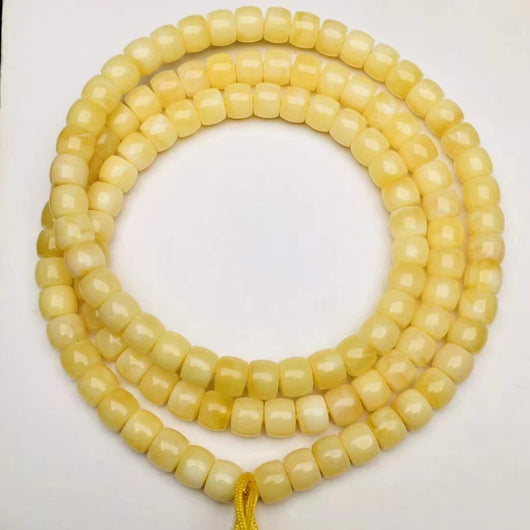 Cuentas de Buda de Cera de Abeja Natural Corte Recto - Accesorios Artesanales