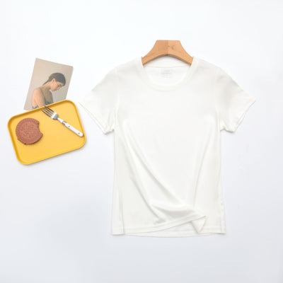 Blusa Fresca de Algodón y Seda de Gusano para Mujer - Manga Corta Verano - Image 14