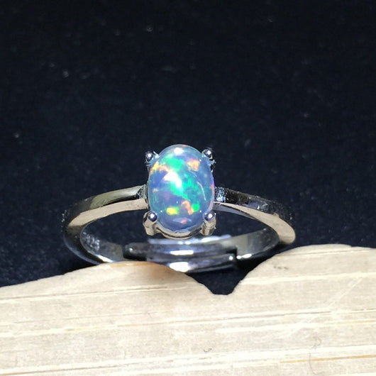 Anillo de Ópalo Australiano Natural con Fuego Deslumbrante - Image 3