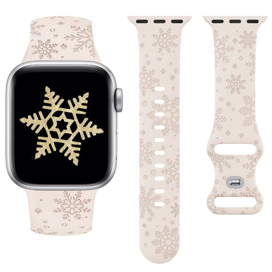 Correa de Reloj Navideña con Grabado Láser de Copo de Nieve en Silicona Texturizada - Image 3
