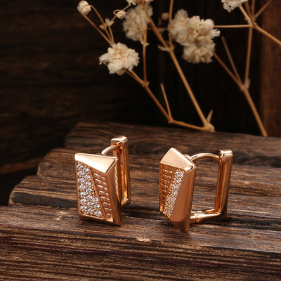 Aretes de Circonita Engarzada - Estilo Europeo y Estadounidense para Mujer
