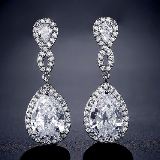 Aretes de Novia con Zirconia AAA Forma de Gota Banquete Nupcial - Image 2