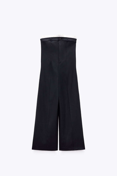 Jumpsuit de Pierna Ancha con Cuello Frío y Detalles en Contraste - Image 6