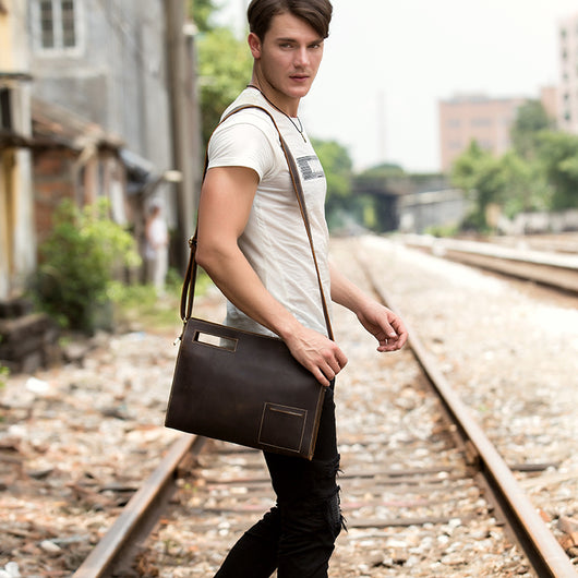 Bolso Mensajero de Cuero Crazy Horse - Elegancia Casual para Cada Día - Image 8