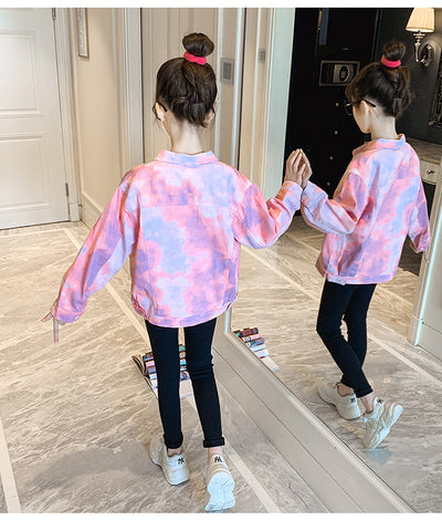 Chaqueta Denim Tie Dye Niña Estilo Coreano - Diseño Moderno Infantil - Image 8