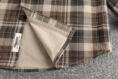 Camisa de Cuadros Manga Larga Texturizada para Hombre - Estilo Casual Lavado - Image 9