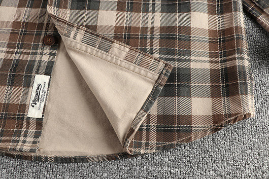 Camisa de Cuadros Manga Larga Texturizada para Hombre - Estilo Casual Lavado - Image 9