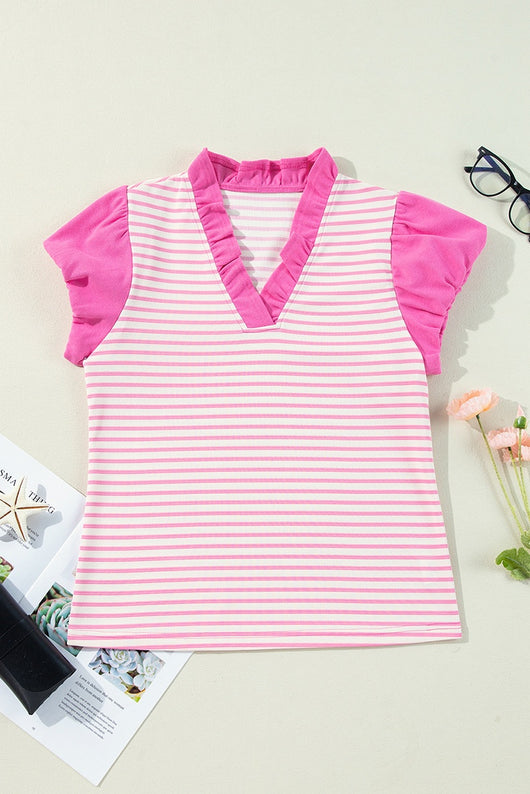 Camiseta Rayada Estampada para Mujer - Estilo Casual Europeo y Americano - Image 14