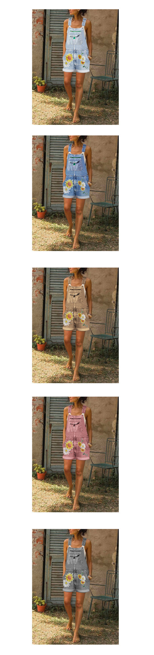 Shorts Bib con Tirantes Estampados y Detalles Bordados - Image 8