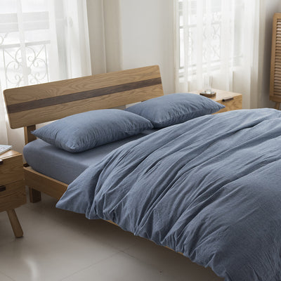 Juego de Cama 4 Piezas Algodón Teñido Lavado Estilo Minimalista Japonés - Image 18