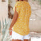 Blusa Estampada de Gasa Manga Corta Cuello en V