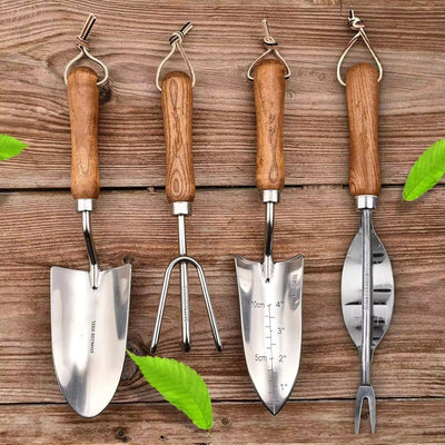 Pala de Jardín Pequeña con Mango de Madera y Pala de Acero