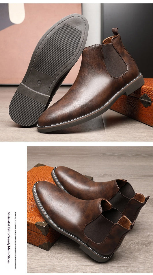Botas de Cuero para Hombre Talla Grande con Punta Afilada - Image 13