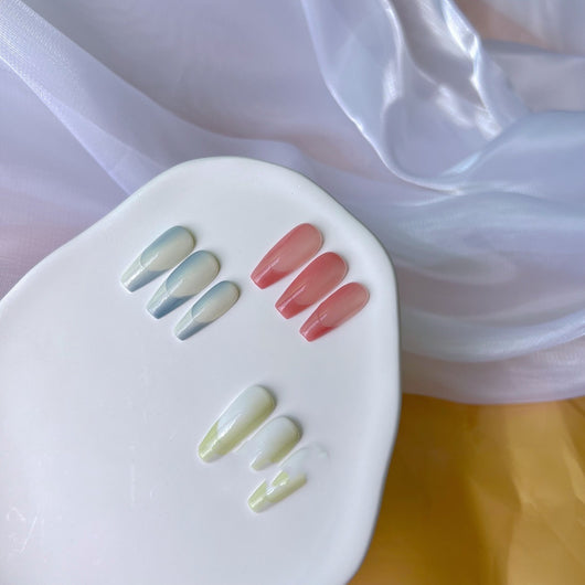 Uñas Postizas Degradado Bicolor Removibles - Diseño Francés Moderno - Image 6