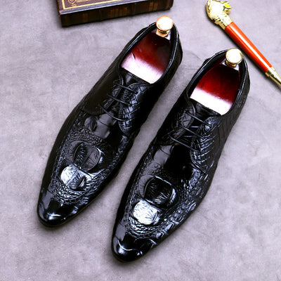 Zapatos de Vestir Hombre Patrón Cocodrilo Estilo Británico - Image 6