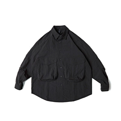 Camisa Impermeable de Bolsillos Amplios - Colores Sólidos Primavera - Image 7