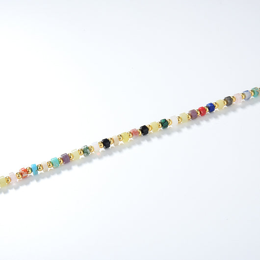 Collar de Turquesa Shoushan con Gemas Multicolores Europeas y Americanas - Image 3