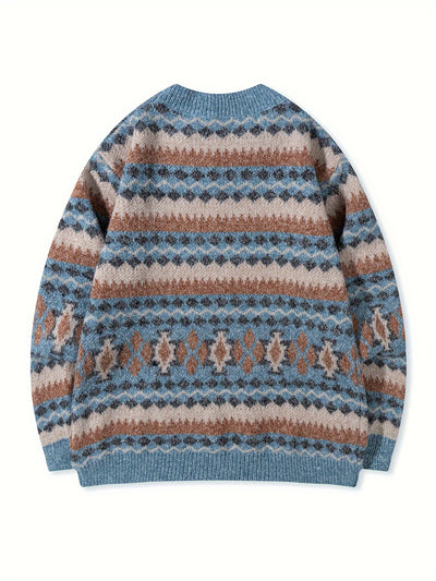 Suéter Cuello Redondo Grueso para Hombre con Diseño Estampado y Corte Relajado - Image 22