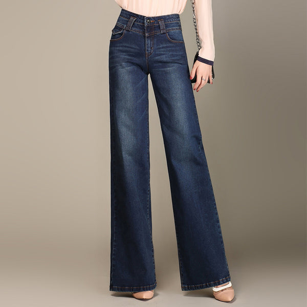 Pantalones Denim Rectos Anchos para Primavera y Otoño
