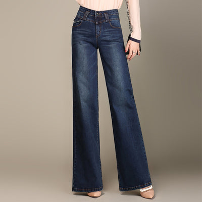 Pantalones Denim Rectos Anchos para Primavera y Otoño
