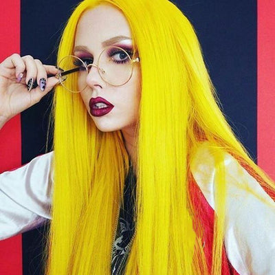Turbante de Seda Amarillo Resistente al Calor para Mujer