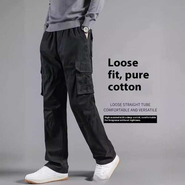 Pantalones Cargo Talla Grande 100% Algodón con Múltiples Bolsillos