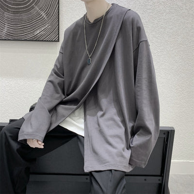 Playera Suelta Estilo Coreano con Abertura Lateral para Hombre - Image 3