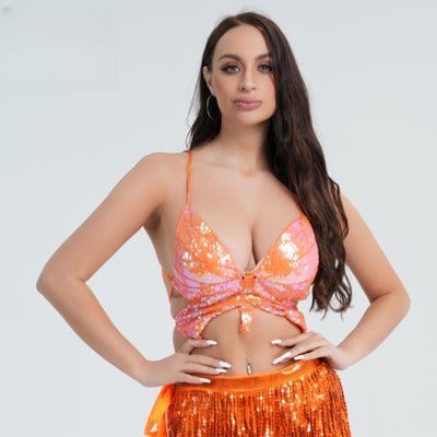 Top Sostén con Lentejuelas y Diseño de Mariposa - Image 2