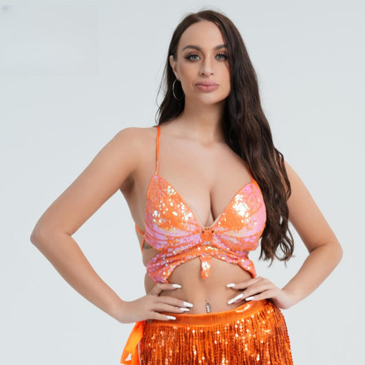Top Sostén con Lentejuelas y Diseño de Mariposa - Image 2