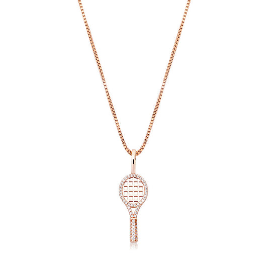 Collar Deportivo de Raqueta de Tenis con Circonitas - Estilo Hip-hop Femenino