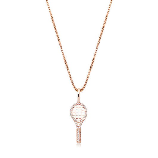 Collar Deportivo de Raqueta de Tenis con Circonitas - Estilo Hip-hop Femenino
