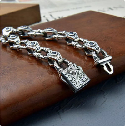 Pulsera de Plata Esterlina 925 con Patrón en Relieve para Hombre - Image 11