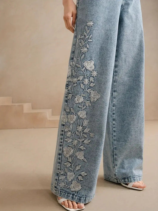 Pantalones Vaqueros Stretch Bordados para Talla Grande - Image 11