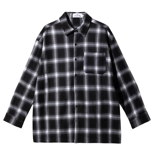 Camisa Cuadros Estilo Americano con Bolsillos y Solapa - Image 2