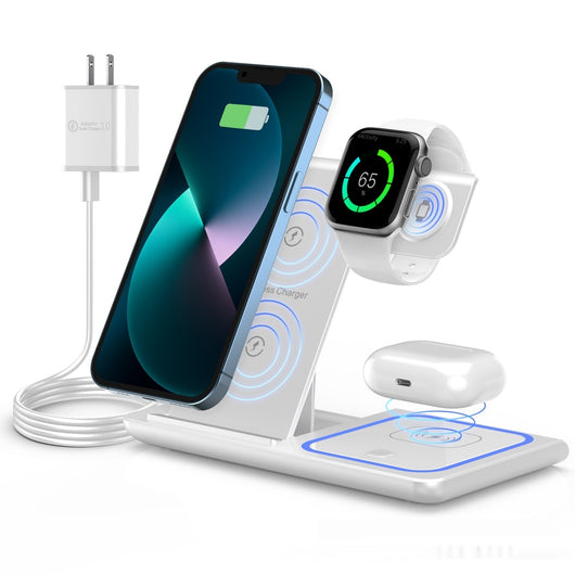Cargador Inalámbrico Múltiple 4 en 1 - Compatible con Smartphone, Reloj y Auriculares - Image 3