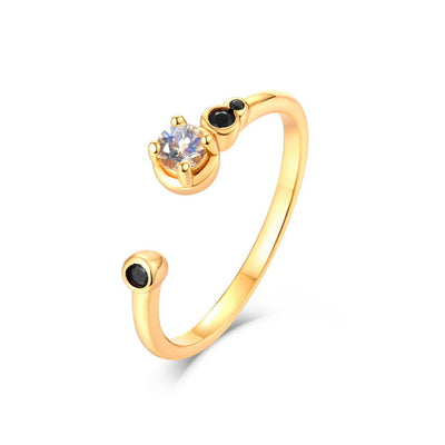 Anillo de Plata S925 con Circón Negro Natural para Mujer - Image 4