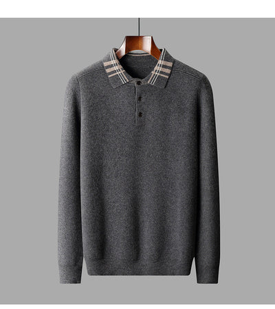 Suéter Polo Cuello Solapa Multicolor Tejido Cashmere Holgado - Image 14